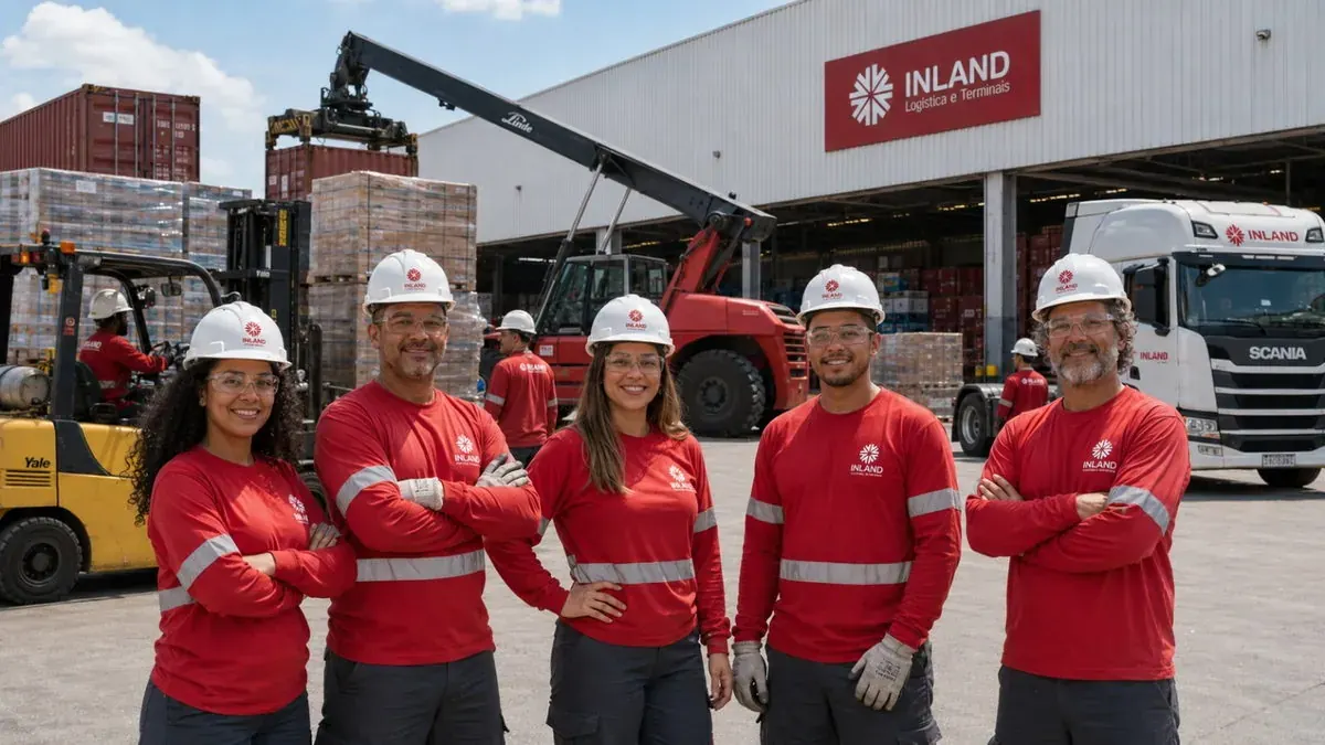 Equipe própria da Inland em pátio de operação logística